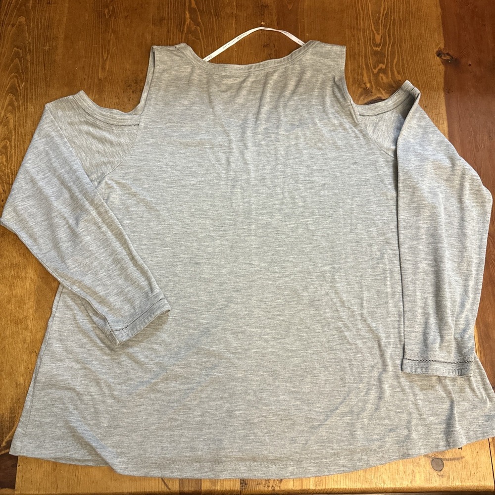 Calvin Klein Performance Women's Top Cut Sleeves Size 1X Gray - Picture 3 of 5